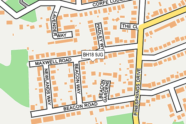 BH18 9JG map - OS OpenMap – Local (Ordnance Survey)