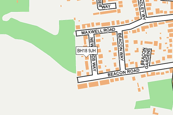 BH18 9JH map - OS OpenMap – Local (Ordnance Survey)