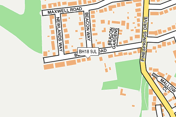 BH18 9JL map - OS OpenMap – Local (Ordnance Survey)