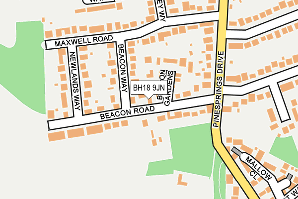 BH18 9JN map - OS OpenMap – Local (Ordnance Survey)