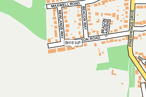 BH18 9JP map - OS OpenMap – Local (Ordnance Survey)