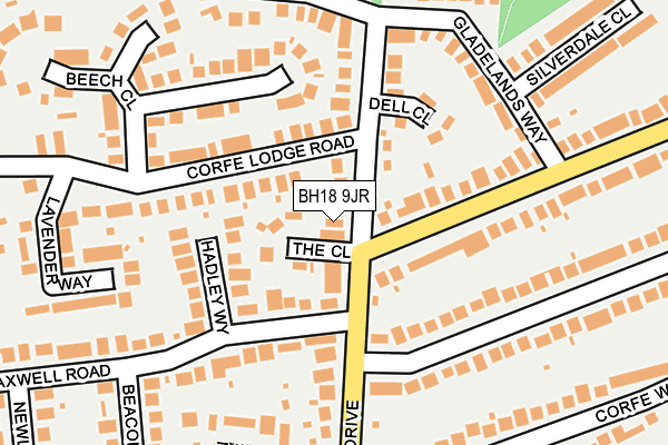 BH18 9JR map - OS OpenMap – Local (Ordnance Survey)