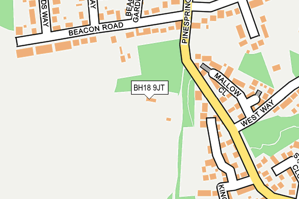 BH18 9JT map - OS OpenMap – Local (Ordnance Survey)