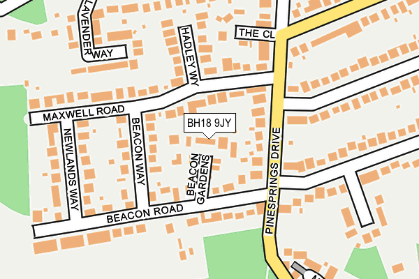 BH18 9JY map - OS OpenMap – Local (Ordnance Survey)