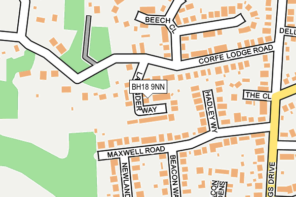 BH18 9NN map - OS OpenMap – Local (Ordnance Survey)