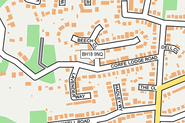 BH18 9NQ map - OS OpenMap – Local (Ordnance Survey)