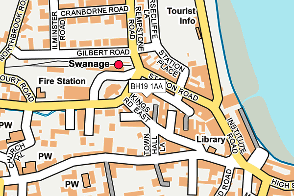 BH19 1AA map - OS OpenMap – Local (Ordnance Survey)