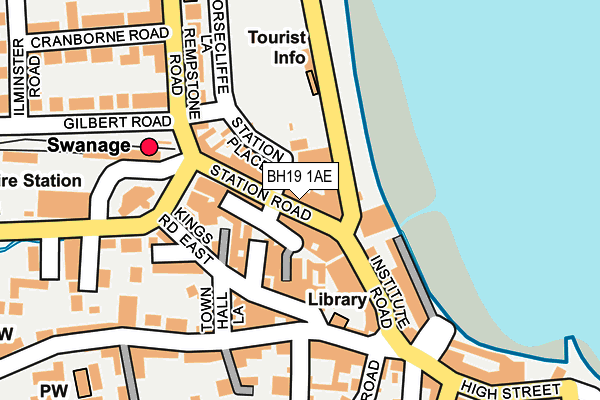 BH19 1AE map - OS OpenMap – Local (Ordnance Survey)