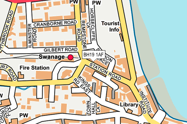 BH19 1AF map - OS OpenMap – Local (Ordnance Survey)