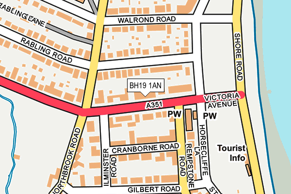 BH19 1AN map - OS OpenMap – Local (Ordnance Survey)