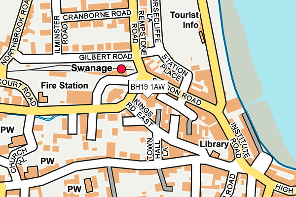 BH19 1AW map - OS OpenMap – Local (Ordnance Survey)