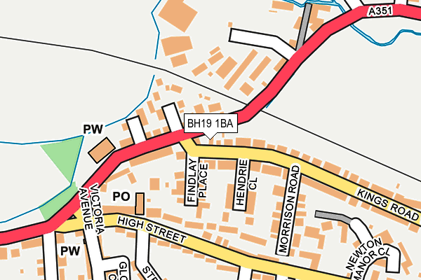 BH19 1BA map - OS OpenMap – Local (Ordnance Survey)