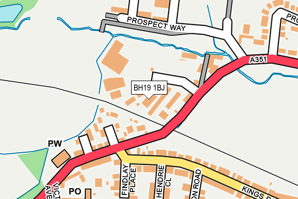 BH19 1BJ map - OS OpenMap – Local (Ordnance Survey)