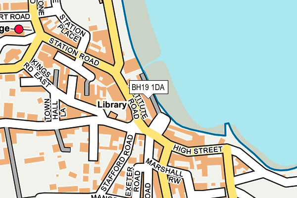 BH19 1DA map - OS OpenMap – Local (Ordnance Survey)