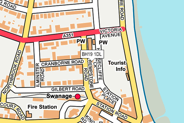 BH19 1DL map - OS OpenMap – Local (Ordnance Survey)