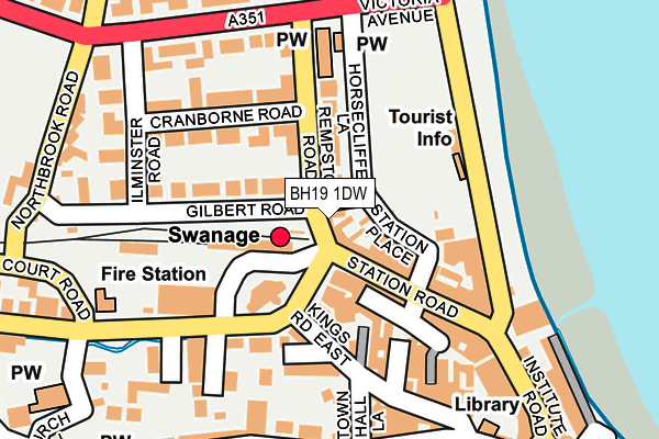 BH19 1DW map - OS OpenMap – Local (Ordnance Survey)