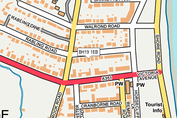 BH19 1EB map - OS OpenMap – Local (Ordnance Survey)