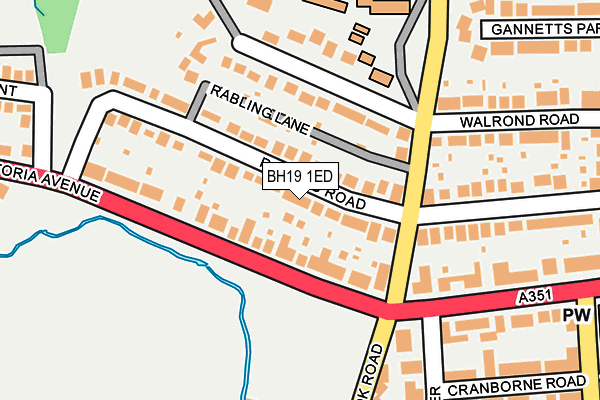 BH19 1ED map - OS OpenMap – Local (Ordnance Survey)