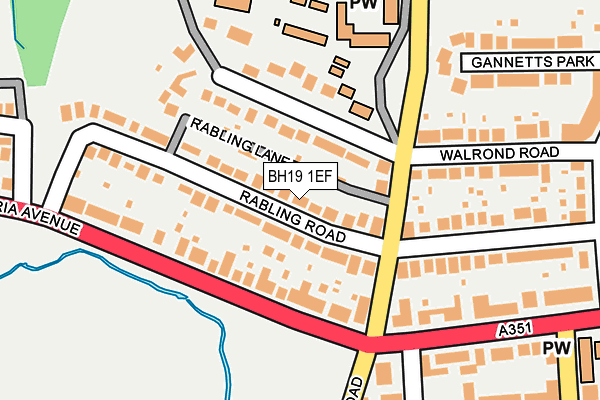 BH19 1EF map - OS OpenMap – Local (Ordnance Survey)