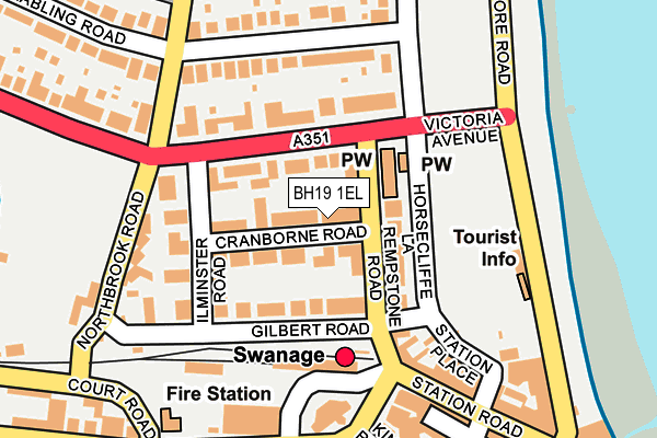 BH19 1EL map - OS OpenMap – Local (Ordnance Survey)