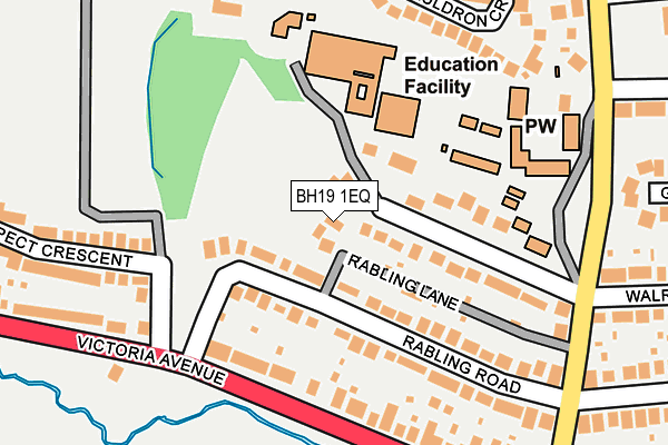 BH19 1EQ map - OS OpenMap – Local (Ordnance Survey)