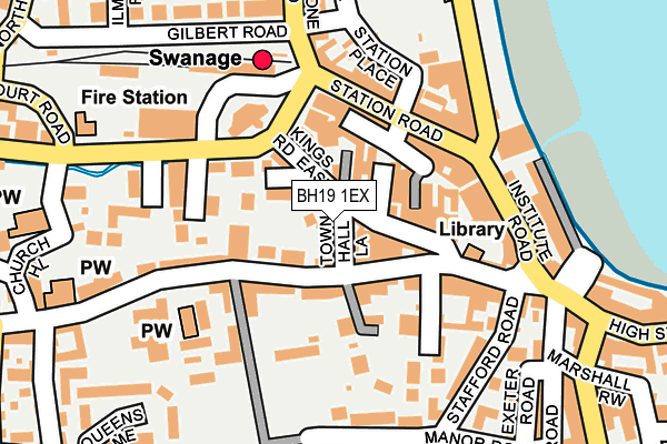 BH19 1EX map - OS OpenMap – Local (Ordnance Survey)