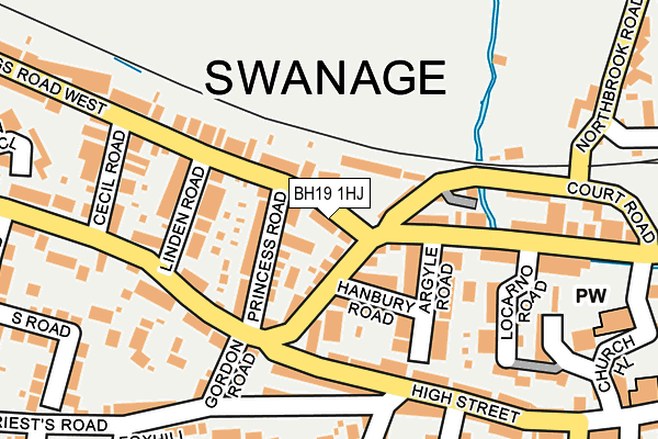 BH19 1HJ map - OS OpenMap – Local (Ordnance Survey)