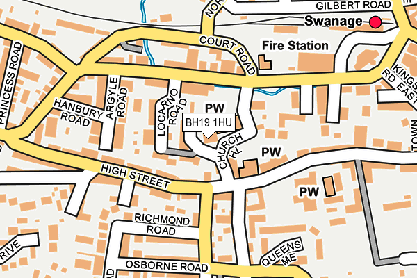 BH19 1HU map - OS OpenMap – Local (Ordnance Survey)