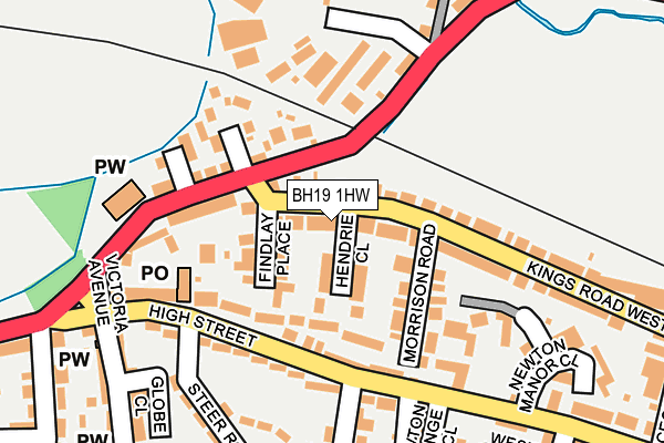 BH19 1HW map - OS OpenMap – Local (Ordnance Survey)