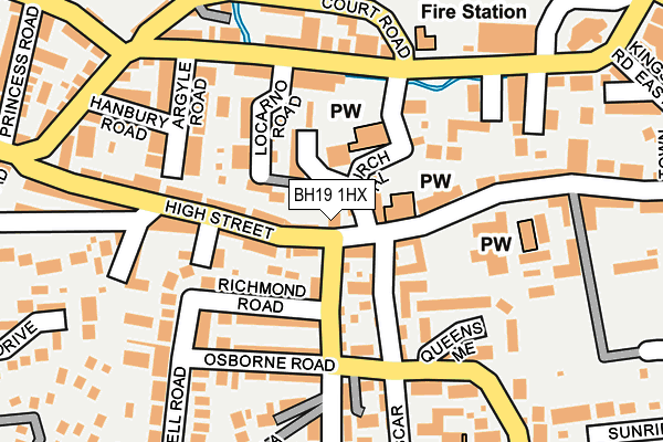 BH19 1HX map - OS OpenMap – Local (Ordnance Survey)