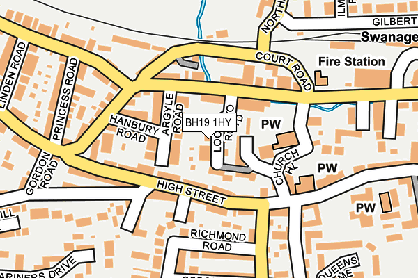 BH19 1HY map - OS OpenMap – Local (Ordnance Survey)