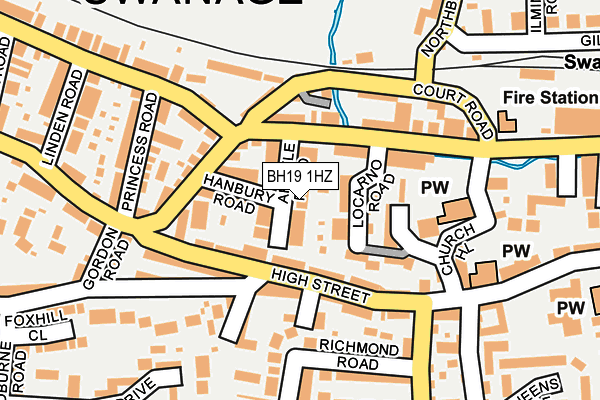 BH19 1HZ map - OS OpenMap – Local (Ordnance Survey)