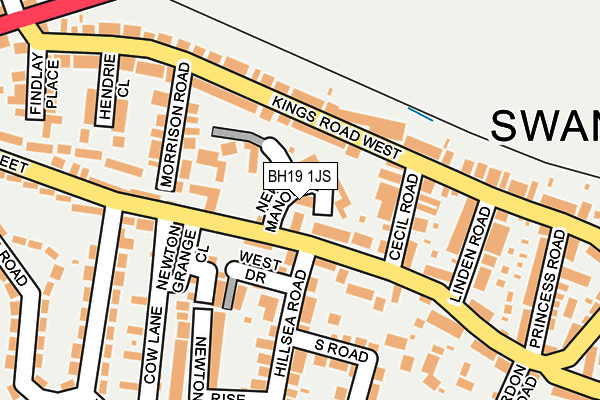 BH19 1JS map - OS OpenMap – Local (Ordnance Survey)