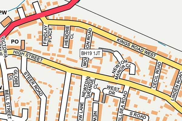 BH19 1JT map - OS OpenMap – Local (Ordnance Survey)