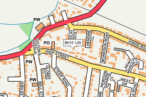 BH19 1JW map - OS OpenMap – Local (Ordnance Survey)