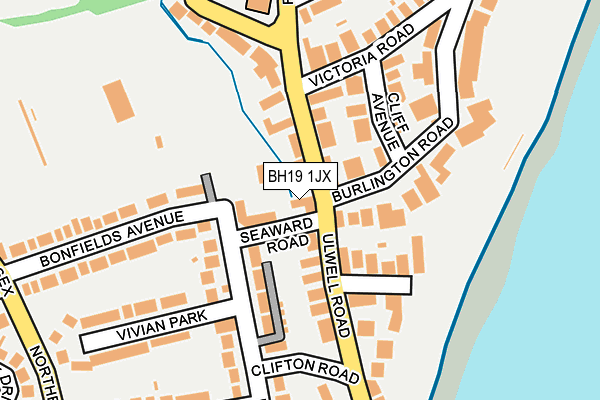 BH19 1JX map - OS OpenMap – Local (Ordnance Survey)