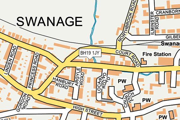 BH19 1JY map - OS OpenMap – Local (Ordnance Survey)