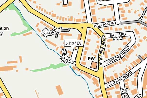 BH19 1LG map - OS OpenMap – Local (Ordnance Survey)