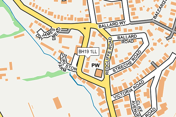 BH19 1LL map - OS OpenMap – Local (Ordnance Survey)