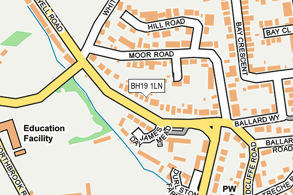 BH19 1LN map - OS OpenMap – Local (Ordnance Survey)