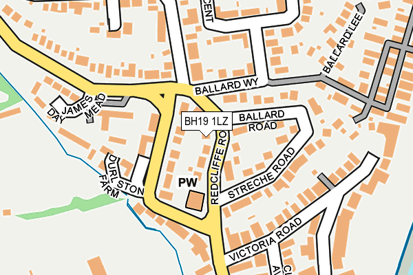 BH19 1LZ map - OS OpenMap – Local (Ordnance Survey)
