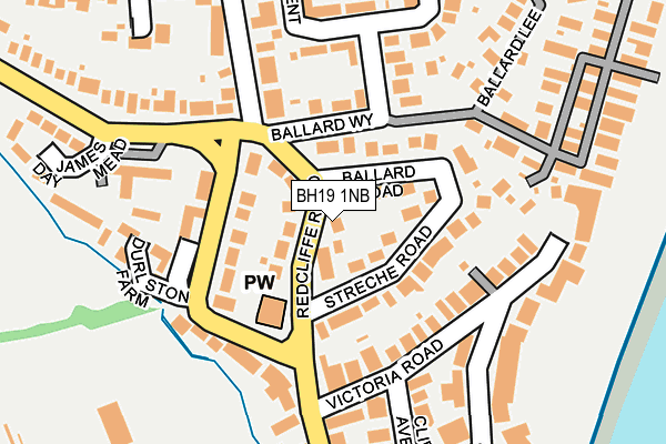 BH19 1NB map - OS OpenMap – Local (Ordnance Survey)