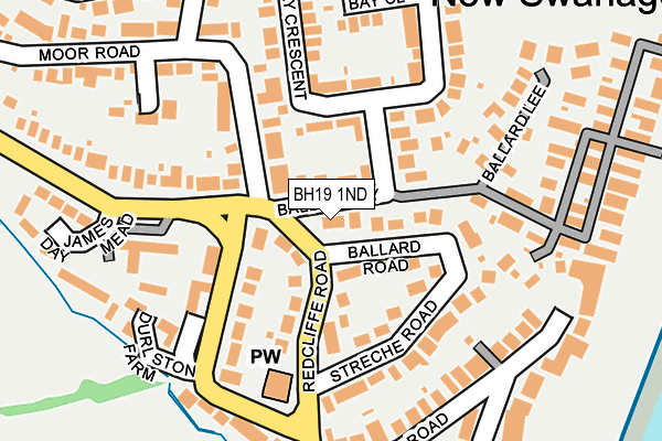 BH19 1ND map - OS OpenMap – Local (Ordnance Survey)