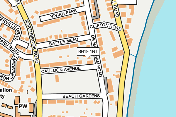 BH19 1NT map - OS OpenMap – Local (Ordnance Survey)