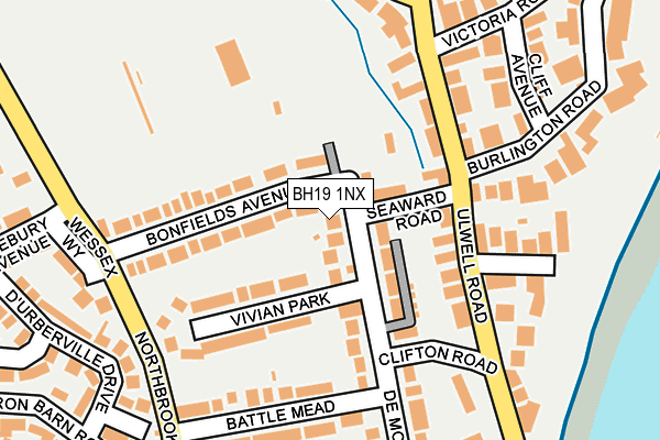 BH19 1NX map - OS OpenMap – Local (Ordnance Survey)