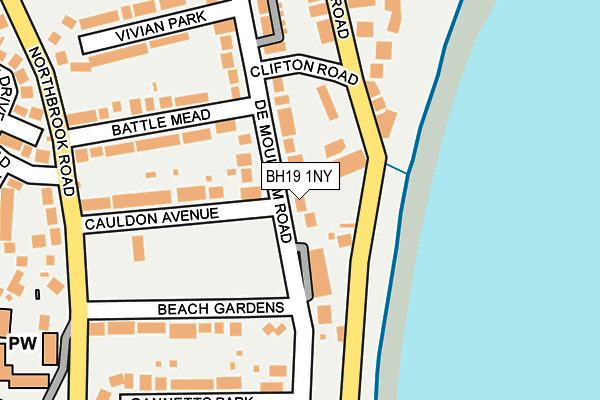 BH19 1NY map - OS OpenMap – Local (Ordnance Survey)