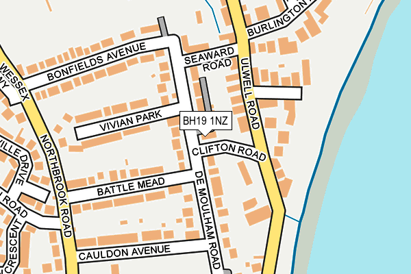 BH19 1NZ map - OS OpenMap – Local (Ordnance Survey)