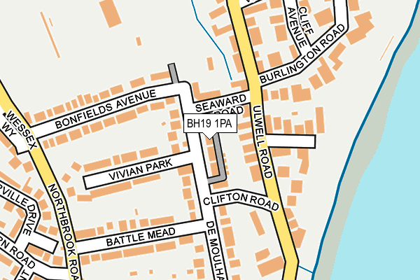 BH19 1PA map - OS OpenMap – Local (Ordnance Survey)