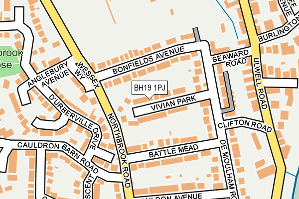 BH19 1PJ map - OS OpenMap – Local (Ordnance Survey)