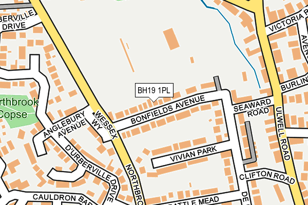 BH19 1PL map - OS OpenMap – Local (Ordnance Survey)